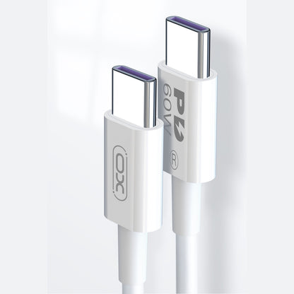 Kabel do danych i ładowania USB-C - USB-C XO Design NB-Q190B, 60W, 2m, Biały