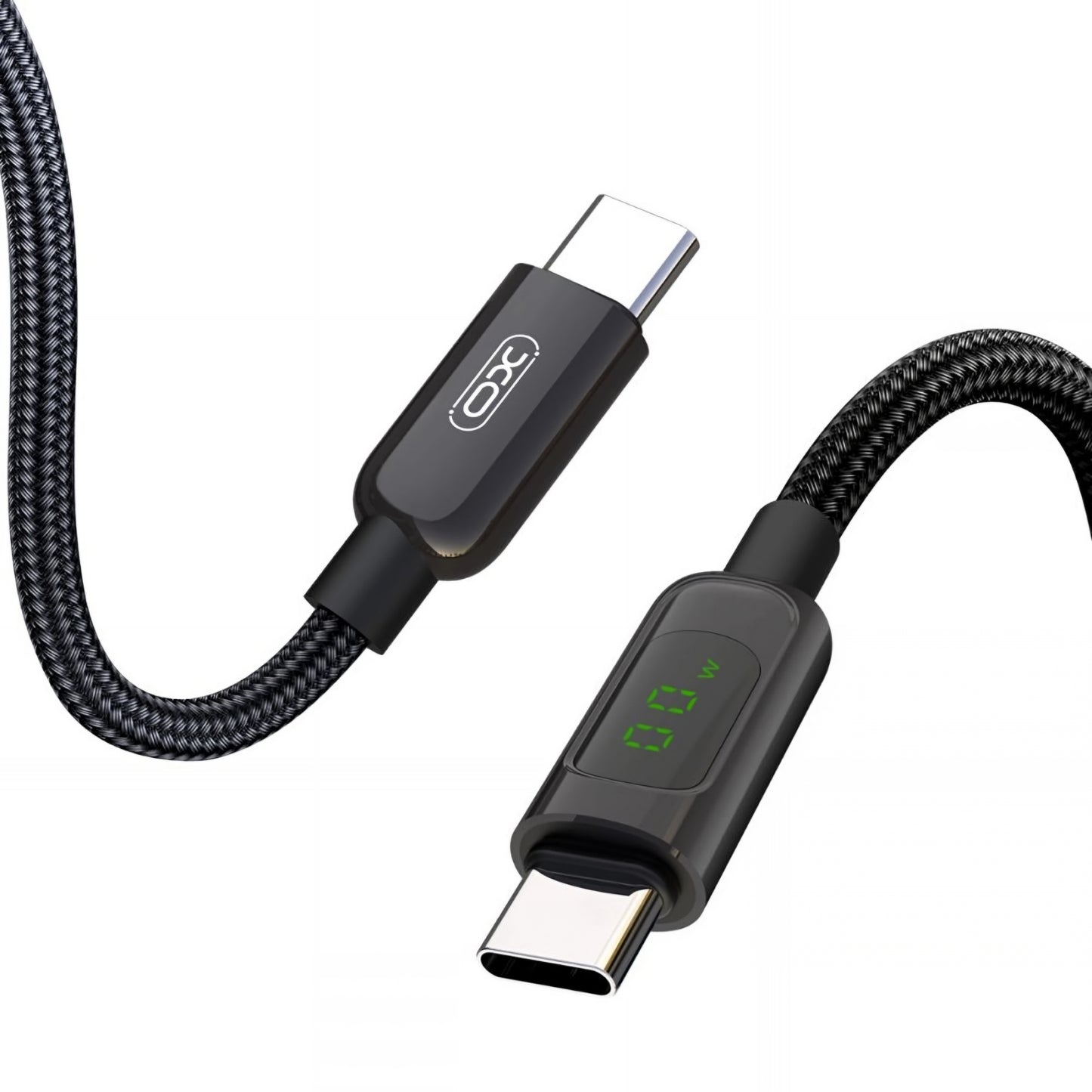 Kabel do danych i ładowania USB-C - USB-C XO Design NB-Q203B Display, 60W, 1m, Czarny