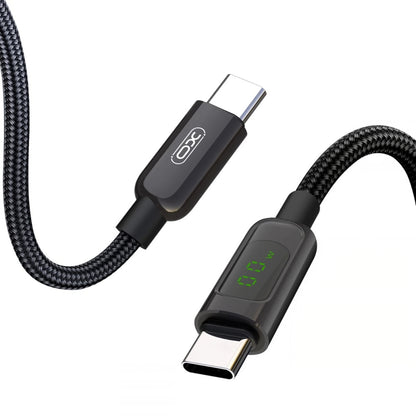 Kabel do danych i ładowania USB-C - USB-C XO Design NB-Q203B Display, 60W, 1m, Czarny