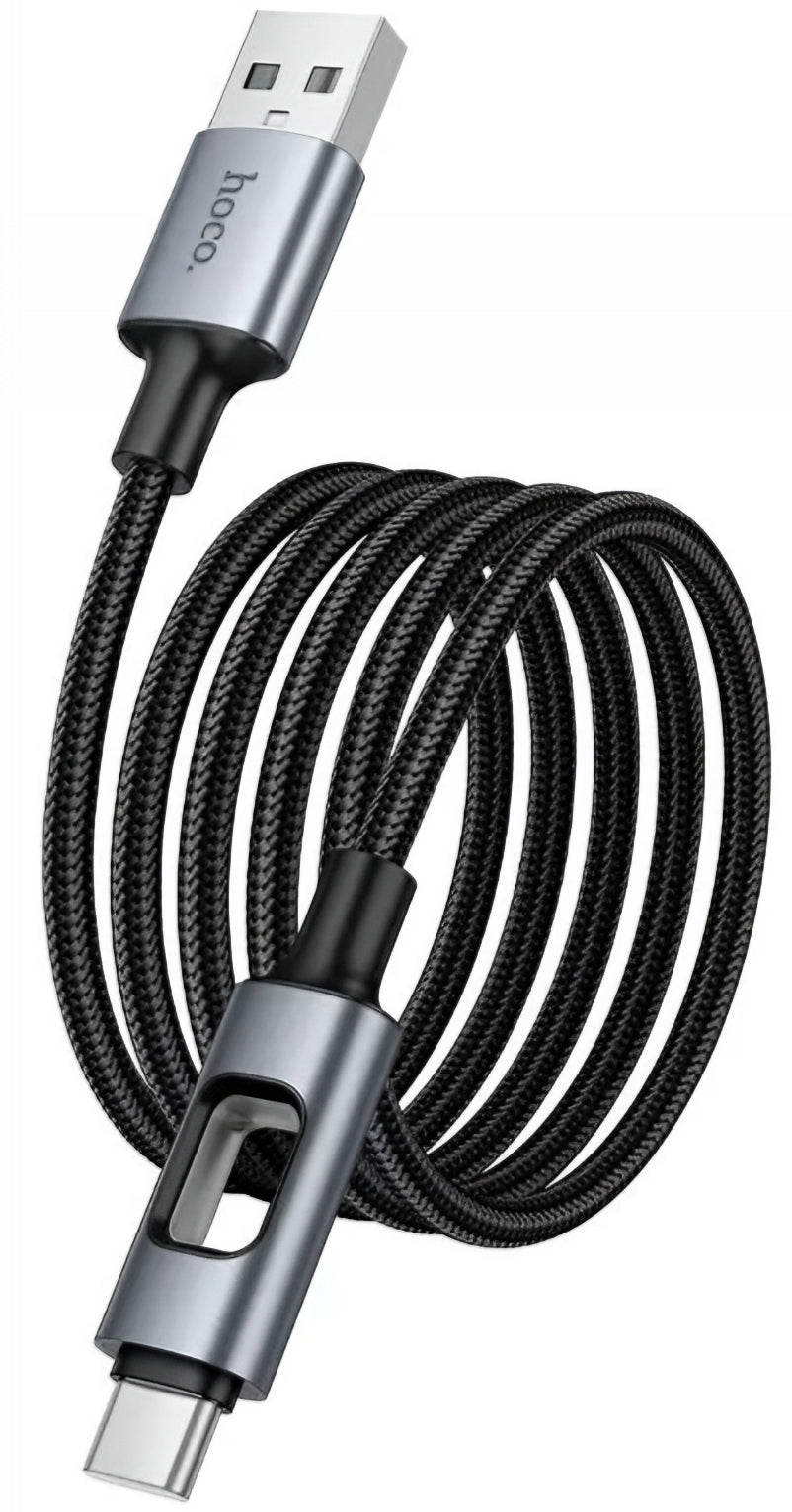 Kabel do danych i ładowania USB-A - USB-C HOCO U144 Led, 18W, 1.2m, Czarny