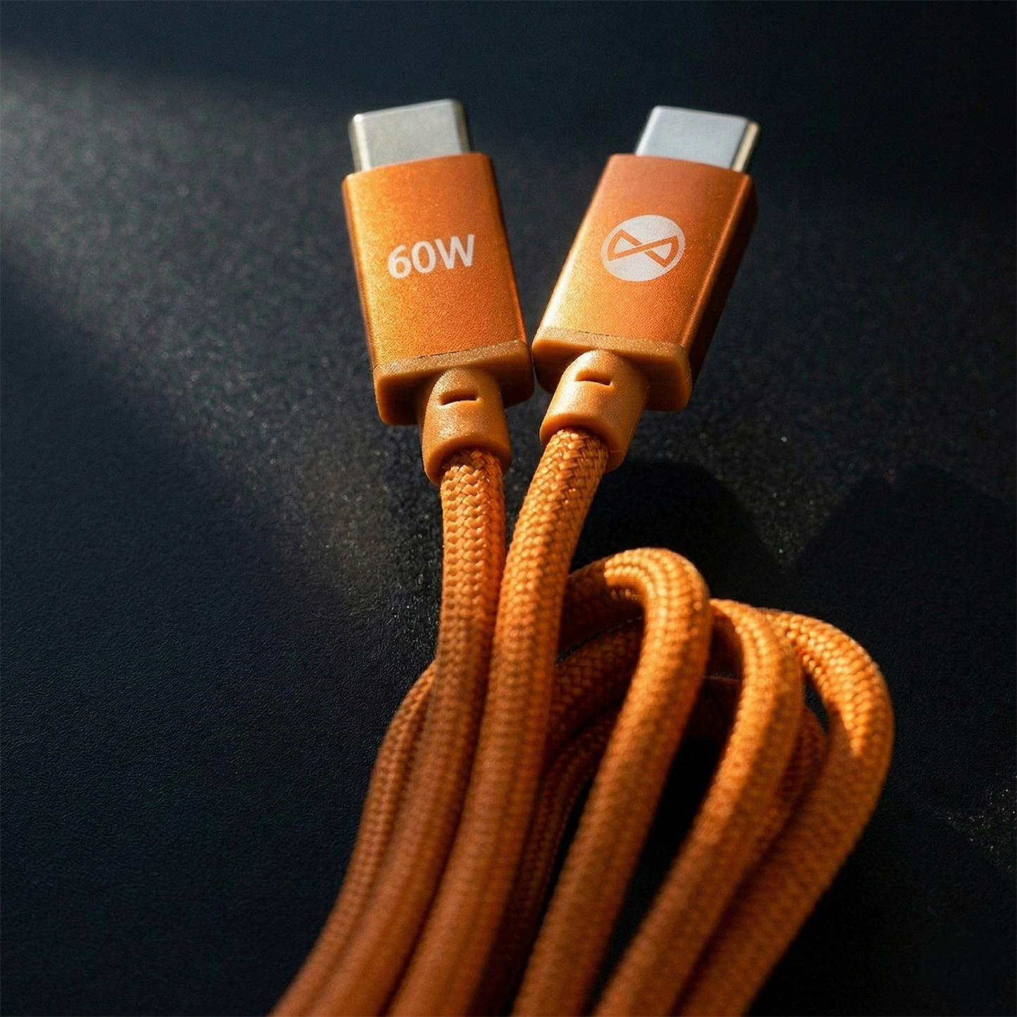 Kabel do przesyłu danych i ładowania USB-C - USB-C Forever Saffron, 60W, 1m, Pomarańczowy