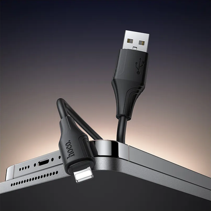Kabel do danych i ładowania USB-A - Lightning HOCO X124, 18W, 1m, Czarny