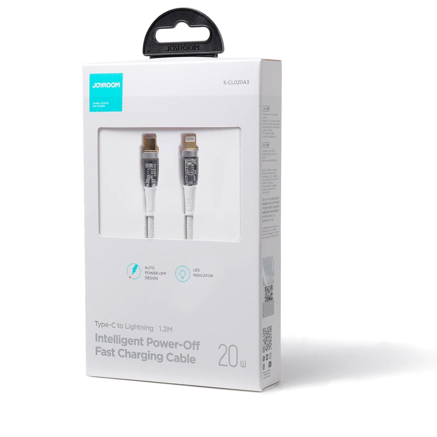 Kabel do przesyłu danych i ładowania USB-C - Lightning Joyroom S-CL020A3, 20W, 1,2m, biały