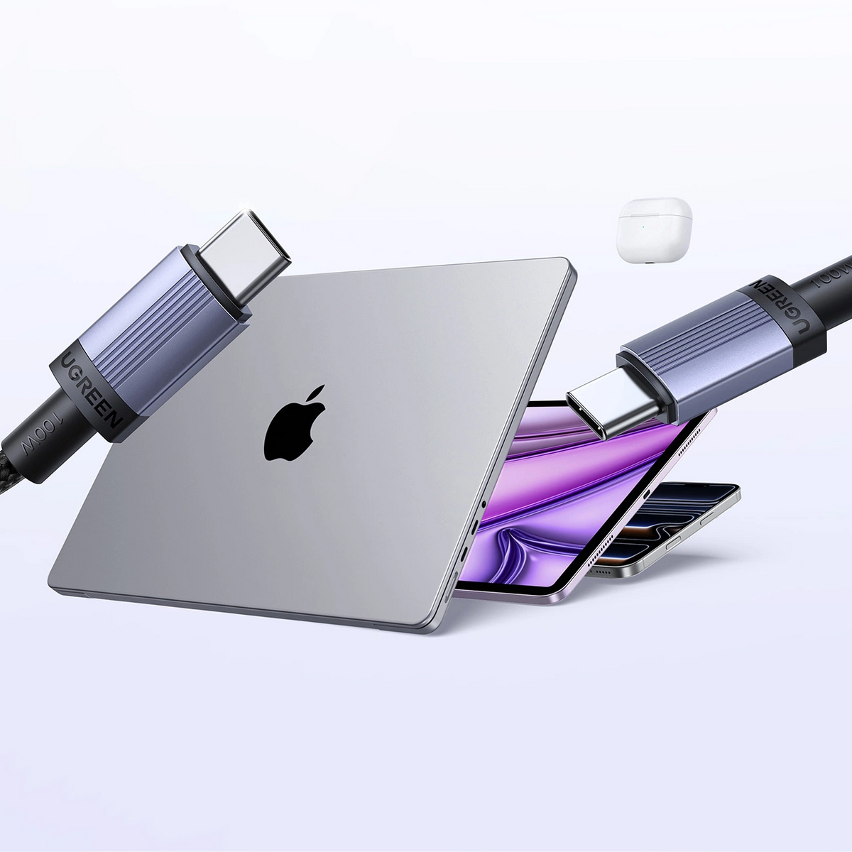 Kabel do przesyłania danych i ładowania USB-C - USB-C UGREEN, 100W, 2m, czarny