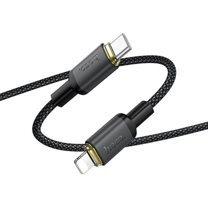 USB-A to Lightning Data and Charging Cable HOCO X128 Benefit, 12W, 1m, Black