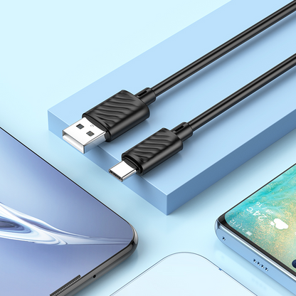 Kabel danych i ładowania USB-A - USB-C HOCO X88, 18W, 2m, Czarny