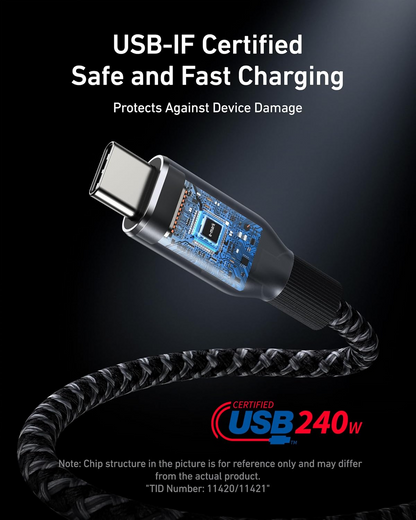 Kabel do przesyłania danych i ładowania USB-C – USB-C Anker Prime, 240 W, 0,9 m, czarny A88E2011