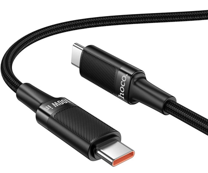 Kabel do przesyłania danych i ładowania USB-C - USB-C HOCO U153 Extreme, 100W, 1,2m, czarny
