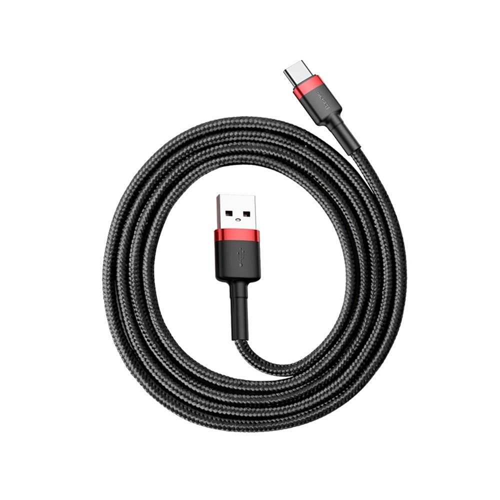 Kabel do transmisji danych i ładowania USB-A - USB-C Baseus Cafule, 60 W, 1 m, czerwony CATKLF-B91