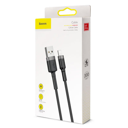 Kabel do danych i ładowania USB-A - Lightning Baseus Cafule, 18W, 3m, Szary CALKLF-RG1