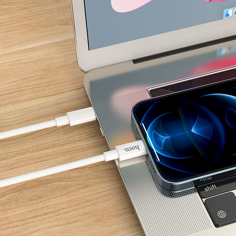 Kabel do danych i ładowania USB-C - Lightning HOCO X56, 20W, 1m, Biały