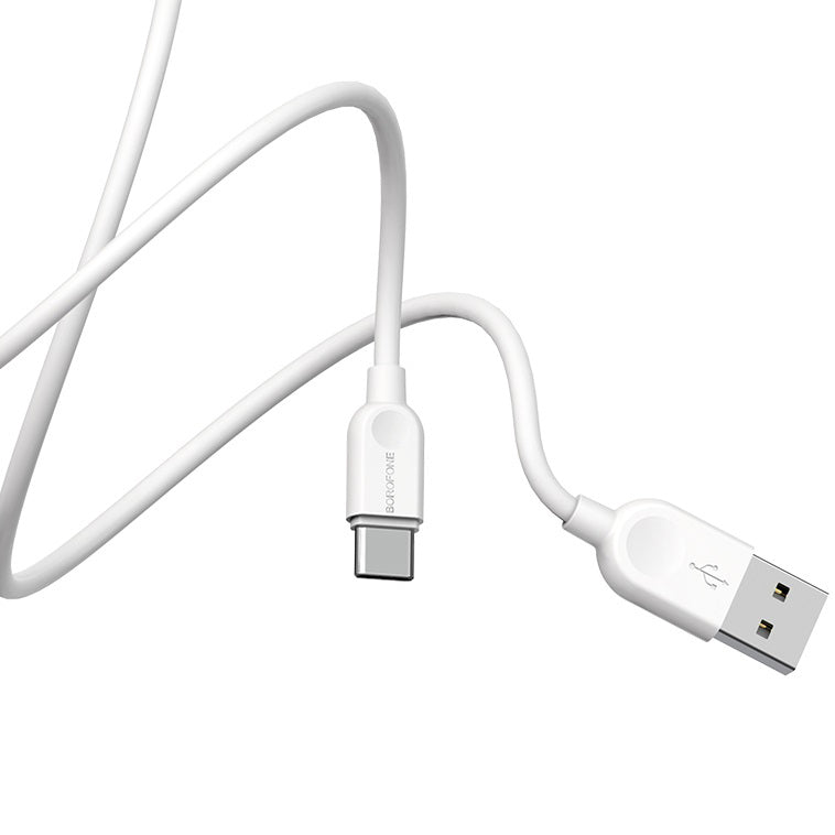 Kabel do transmisji danych i ładowania USB-A - USB-C Borofone BX14 LinkJet BX14, 18 W, 2 m, biały