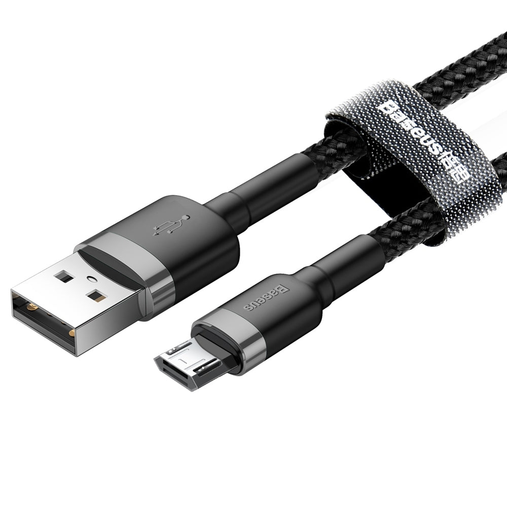 Kabel do transmisji danych i ładowania USB-A - microUSB Baseus Cafule, 18 W, 1 m, szary CAMKLF-BG1