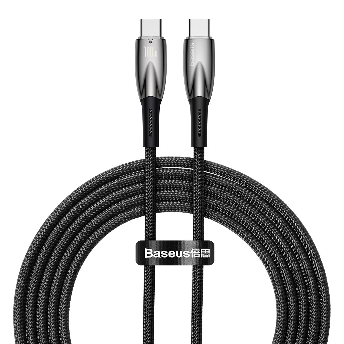 Kabel USB-C do ładowania i transmisji danych - USB-C Baseus Glimmer Series, 100 W, 2 m, czarny CAJY000503 