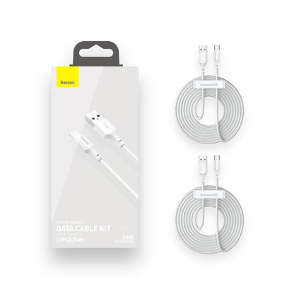 Kabel USB-A do USB-C Baseus do transmisji danych i ładowania, 40 W, 1,5 m, biały TZCATZJ-02