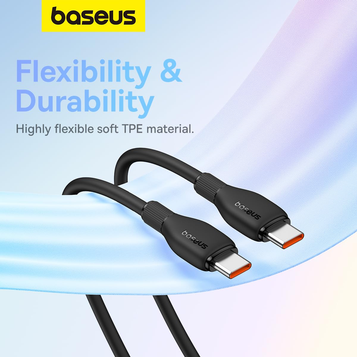 Kabel do danych i ładowania USB-C - USB-C Baseus Pudding, 100W, 2m, Czarny P10355702111-01