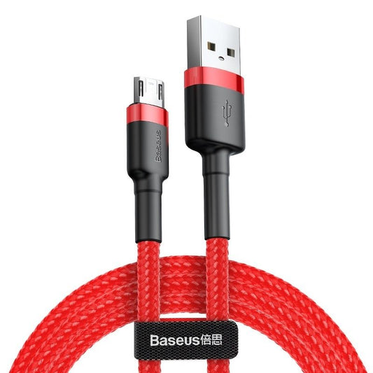 Kabel do transmisji danych i ładowania USB-A - microUSB Baseus Cafule, 18 W, 1 m, czerwony CAMKLF-B09