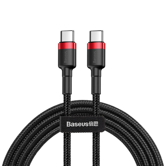 Kabel USB-C do ładowania i transmisji danych - USB-C Baseus Cafule, 60 W, 2 m, czerwony CATKLF-H91 