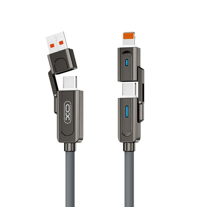 Kabel do ładowania i transmisji danych USB-C / USB-A - USB-C / Lightning XO Design NB275 2w1, 60 W, 1 m, czarny 