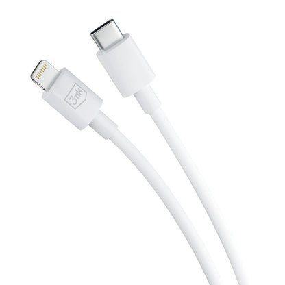 Kabel do ładowania i transmisji danych USB-C - Lightning 3MK Hyper, 20 W, 1,2 m, biały 