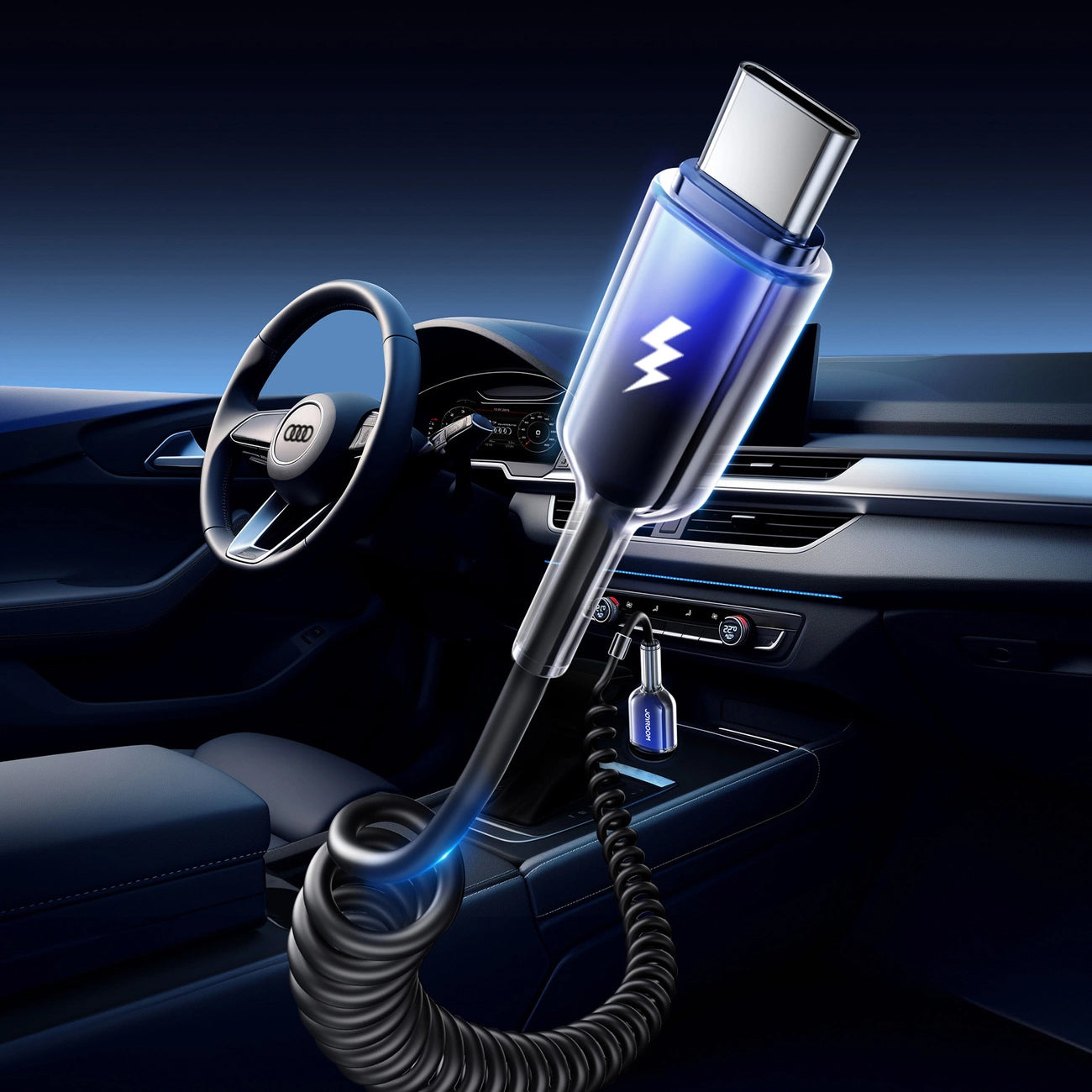 Kabel do danych i ładowania USB-A - USB-C Joyroom S-A43 Crystal, 60W, 1,5m, Czarny
