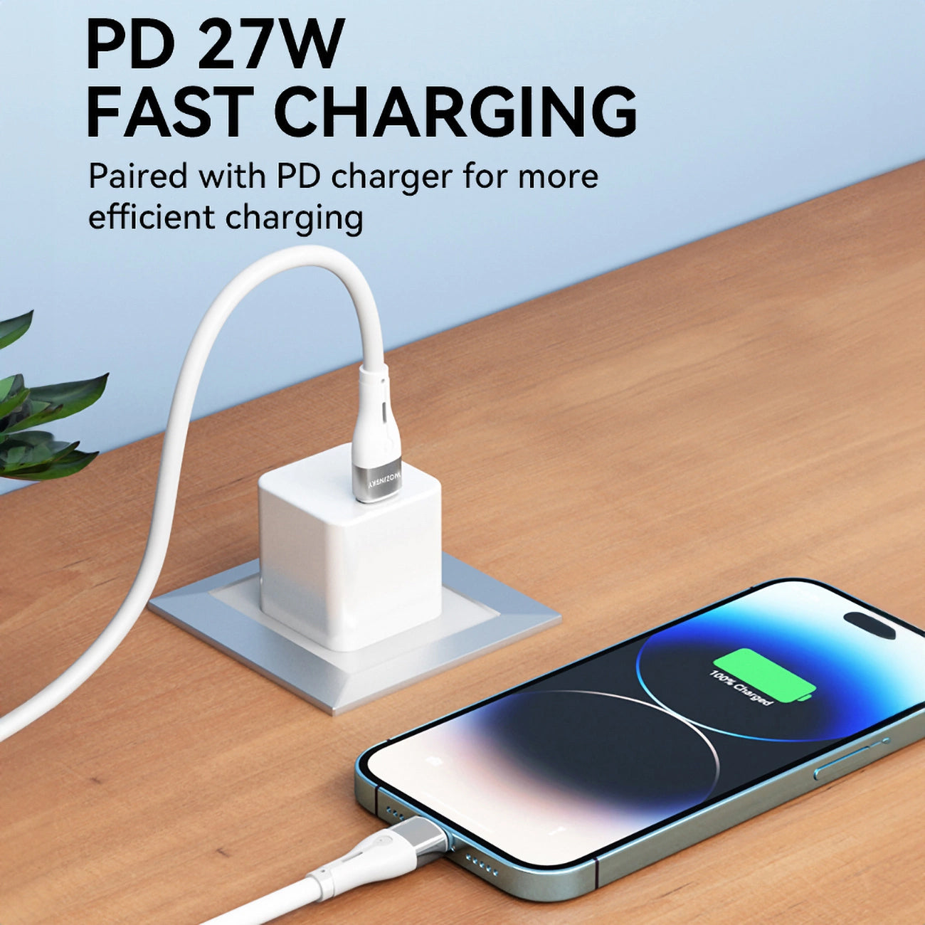 Kabel do danych i ładowania USB-C - Lightning WZK WSTCL1, 27W, 1m, Biały