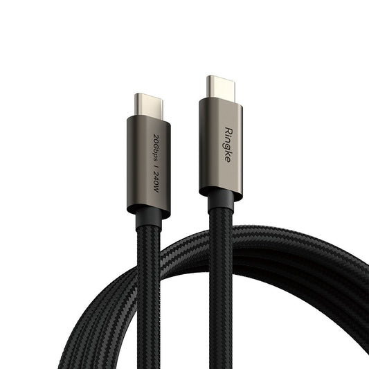 Kabel USB-C do USB-C Ringke 2X2, 240W, 1m, Czarny