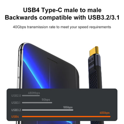 Kabel USB-C do USB-C OEM Angled 8K Video Version 3, 240W, 0.15m, Czarny