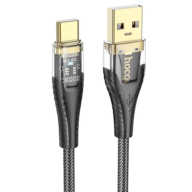 USB-A to USB-C Data and Charging Cable HOCO U121, 18W, 1.2m, Black
