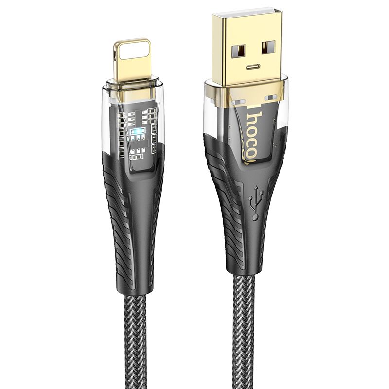 Kabel do danych i ładowania USB-A - Lightning HOCO U121, 18W, 1.2m, Czarny