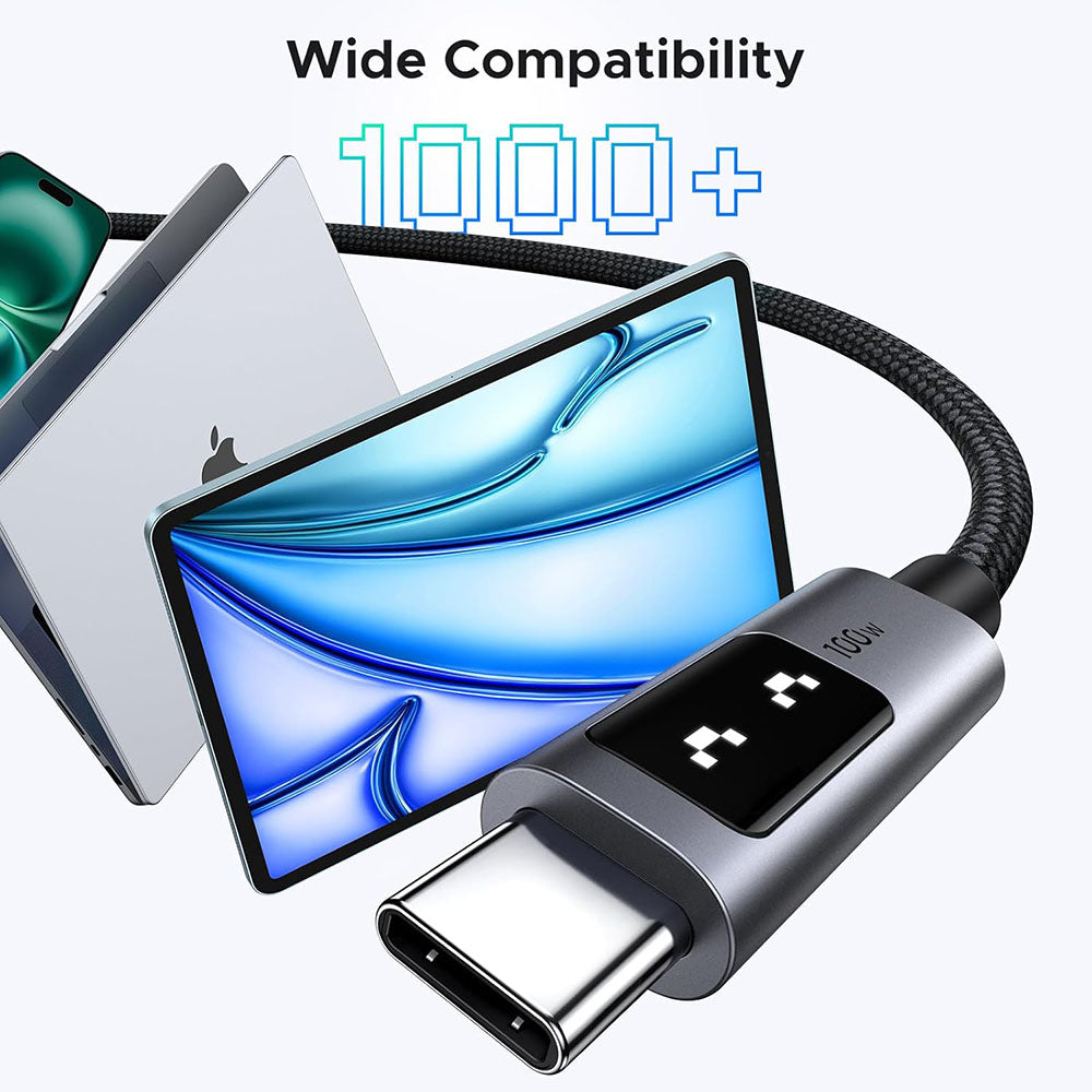 Kabel do danych i ładowania USB-C - USB-C UGREEN L509, 100W, 1m, Szary