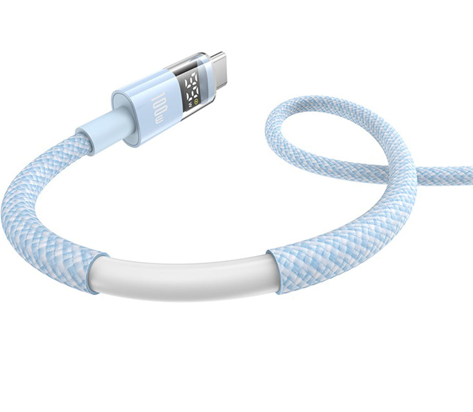 Kabel do danych i ładowania USB-A - USB-C Baseus Display 2, 100W, 2m, Niebieski P10382701311-01