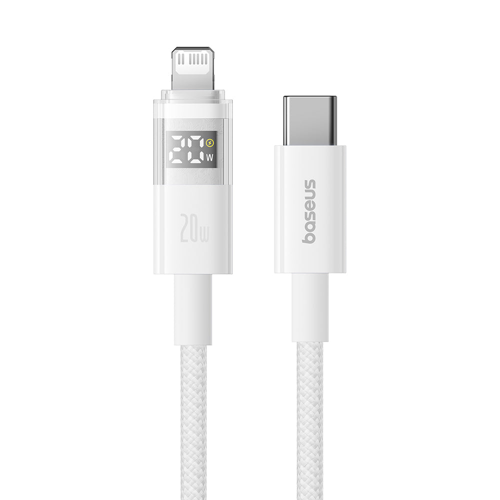 Kabel do danych i ładowania USB-C - Lightning Baseus Display 2, 20W, 1m, Biały P10382703211-00