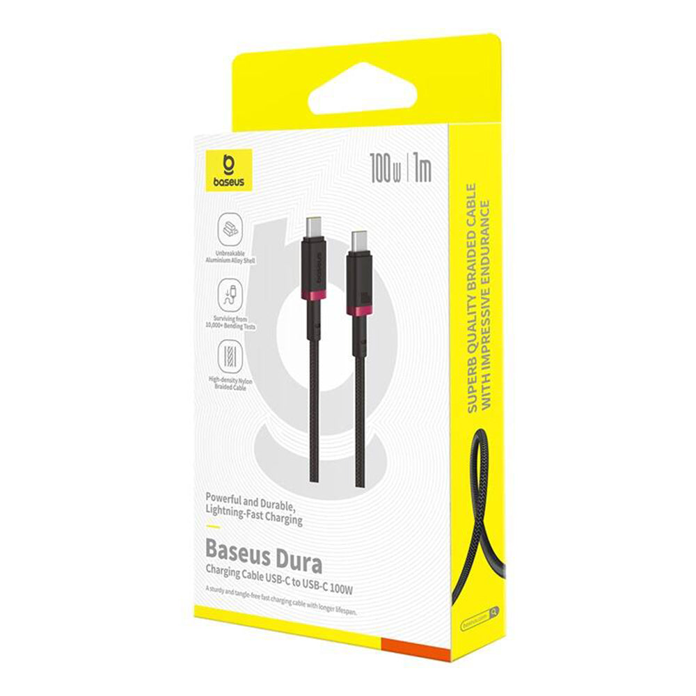 Kabel do danych i ładowania USB-C - USB-C Baseus Dura Series, 100W, 1m, Czerwony P10377803U01-01