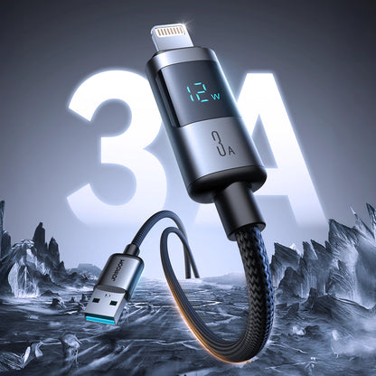 Kabel do danych i ładowania USB-A - Lightning Joyroom S-A16 Pro Prism Display, 12W, 1.2m, Czarny