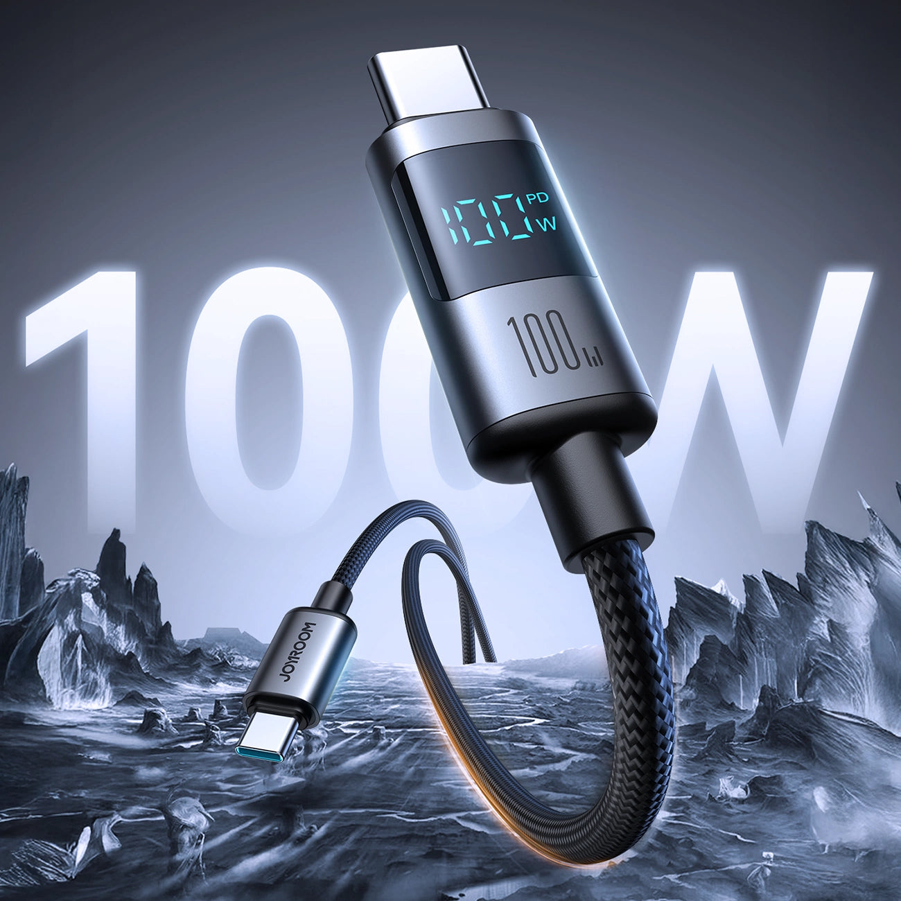 Kabel do danych i ładowania USB-C - USB-C Joyroom S-A16 Pro Prism Display, 100W, 1,2m, Czarny