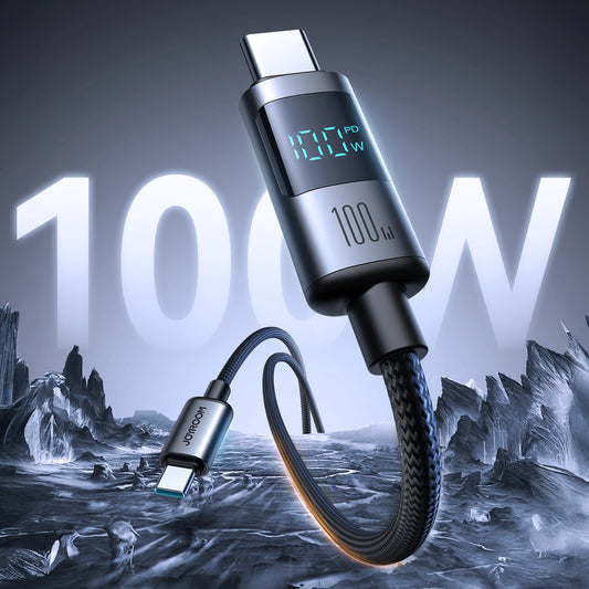 Kabel do danych i ładowania USB-C - USB-C Joyroom S-A16 Pro Prism Display, 100W, 1,2m, Czarny