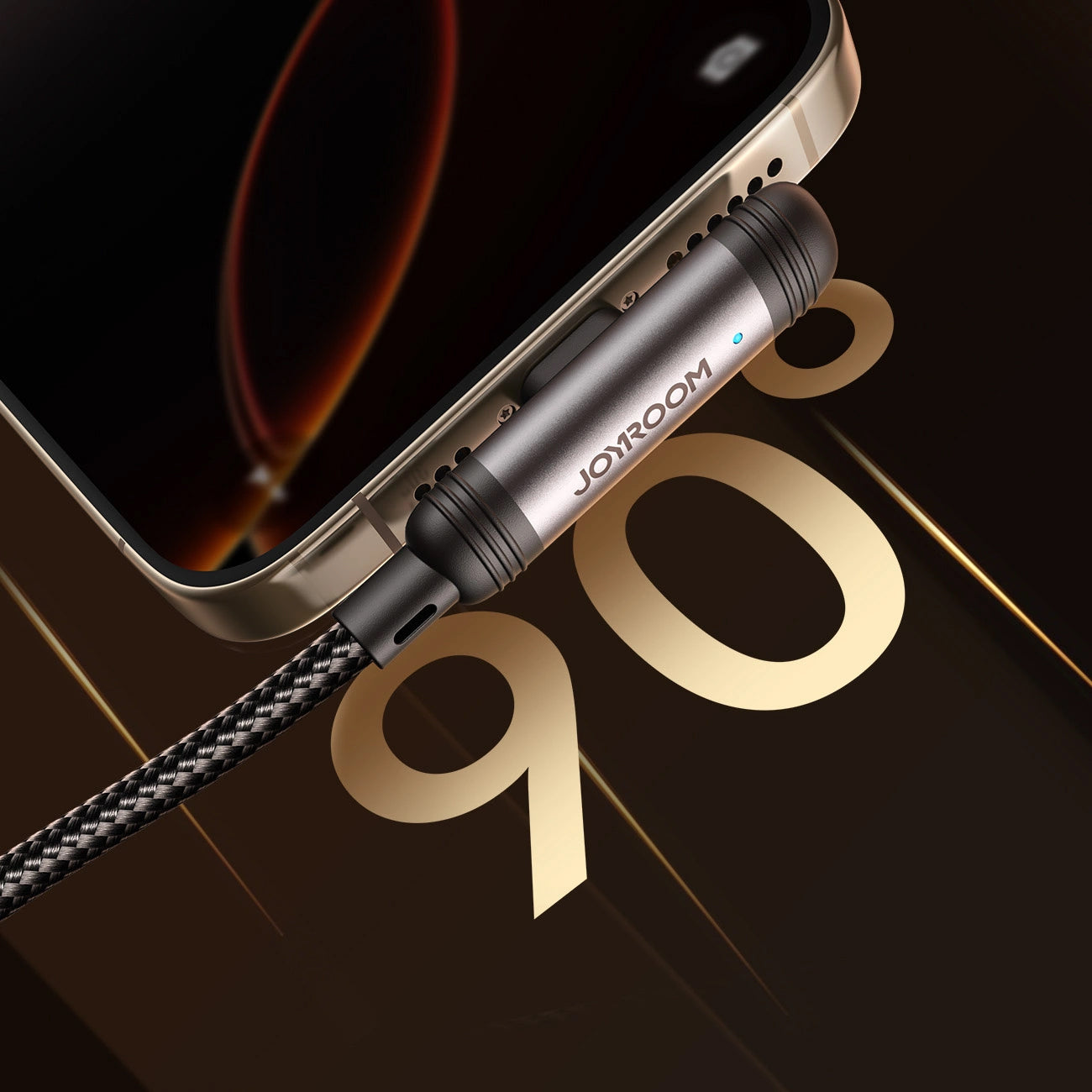 Kabel do danych i ładowania USB-C - Lightning Joyroom S-A56 EnjoyX Angled, 30W, 1.2m, Czarny