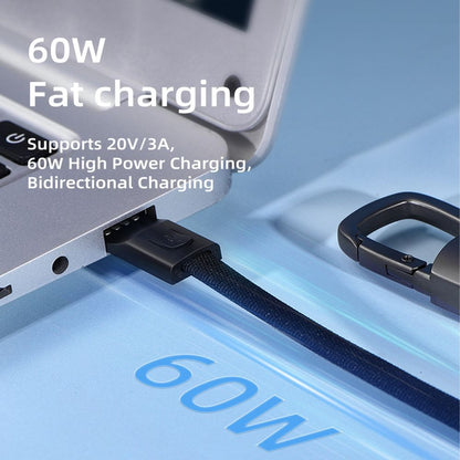 Kabel do danych i ładowania USB-C - USB-C Tech-Protect Ultraboost DNA Keychain, 60W, 0.17m, Szary