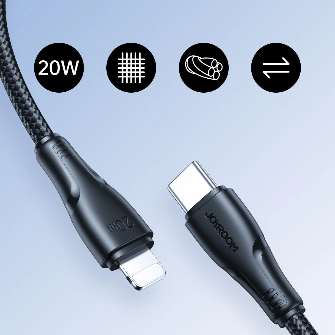 Kabel do danych i ładowania USB-C - Lightning Joyroom S-A11, 20W, 0,25m, Czarny