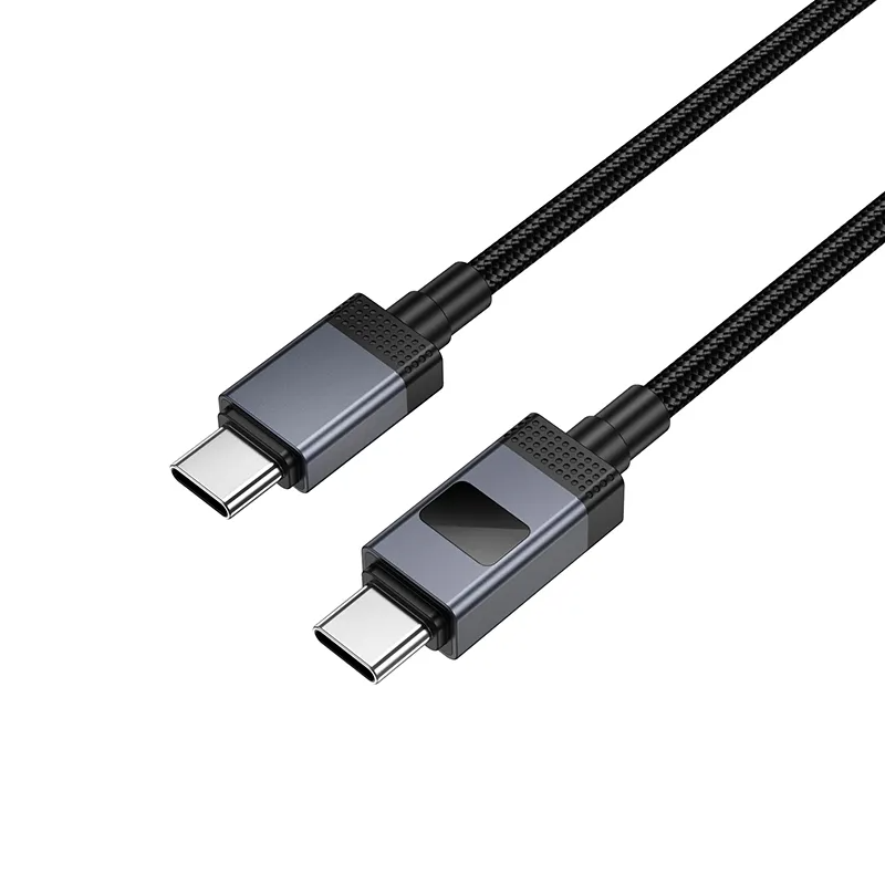 Kabel do danych i ładowania USB-C - USB-C HOCO X118 Display, 60W, 1m, Czarny
