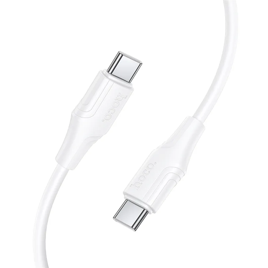 Kabel do danych i ładowania USB-C - USB-C HOCO X124, 60W, 1m, Biały