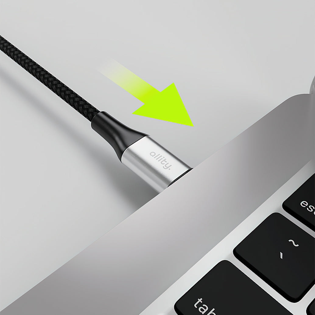 Kabel do danych i ładowania USB-C - USB-C Allity. AUC-01, 100W, 2m, Czarny