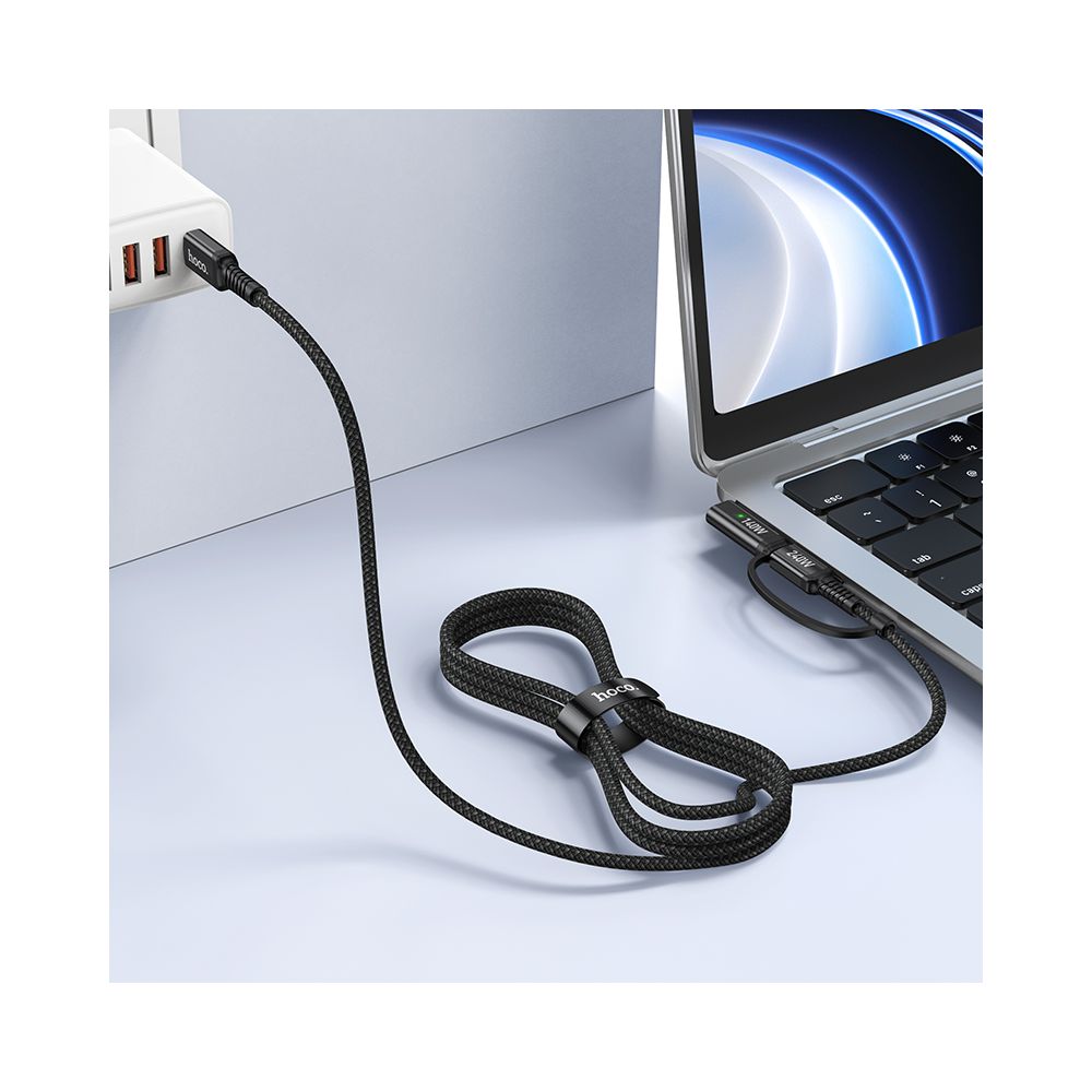 Kabel ładowania HOCO U142, USB-C - USB-C / MagSafe 3, 240W, 1.8m, Czarny