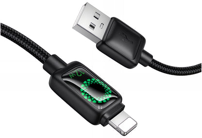 Kabel do danych i ładowania USB-A - Lightning HOCO U146, 12W, 1.2m, Czarny