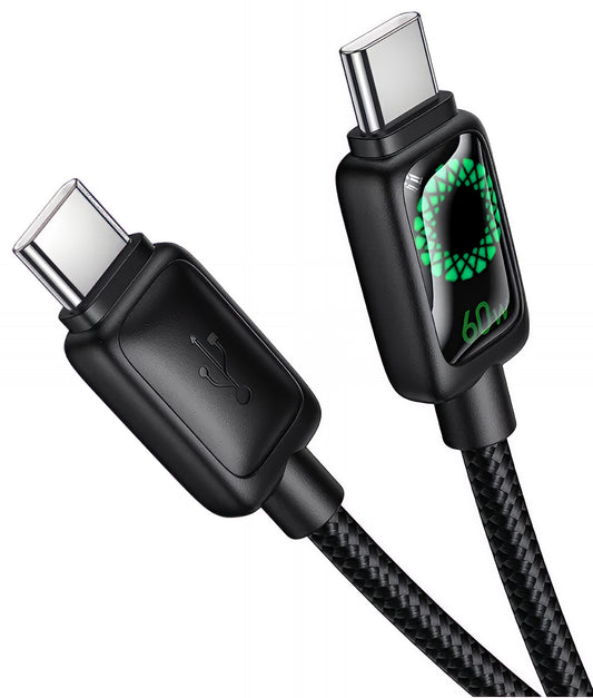 Kabel do danych i ładowania USB-C - USB-C HOCO U146, 60W, 1.2m, Czarny