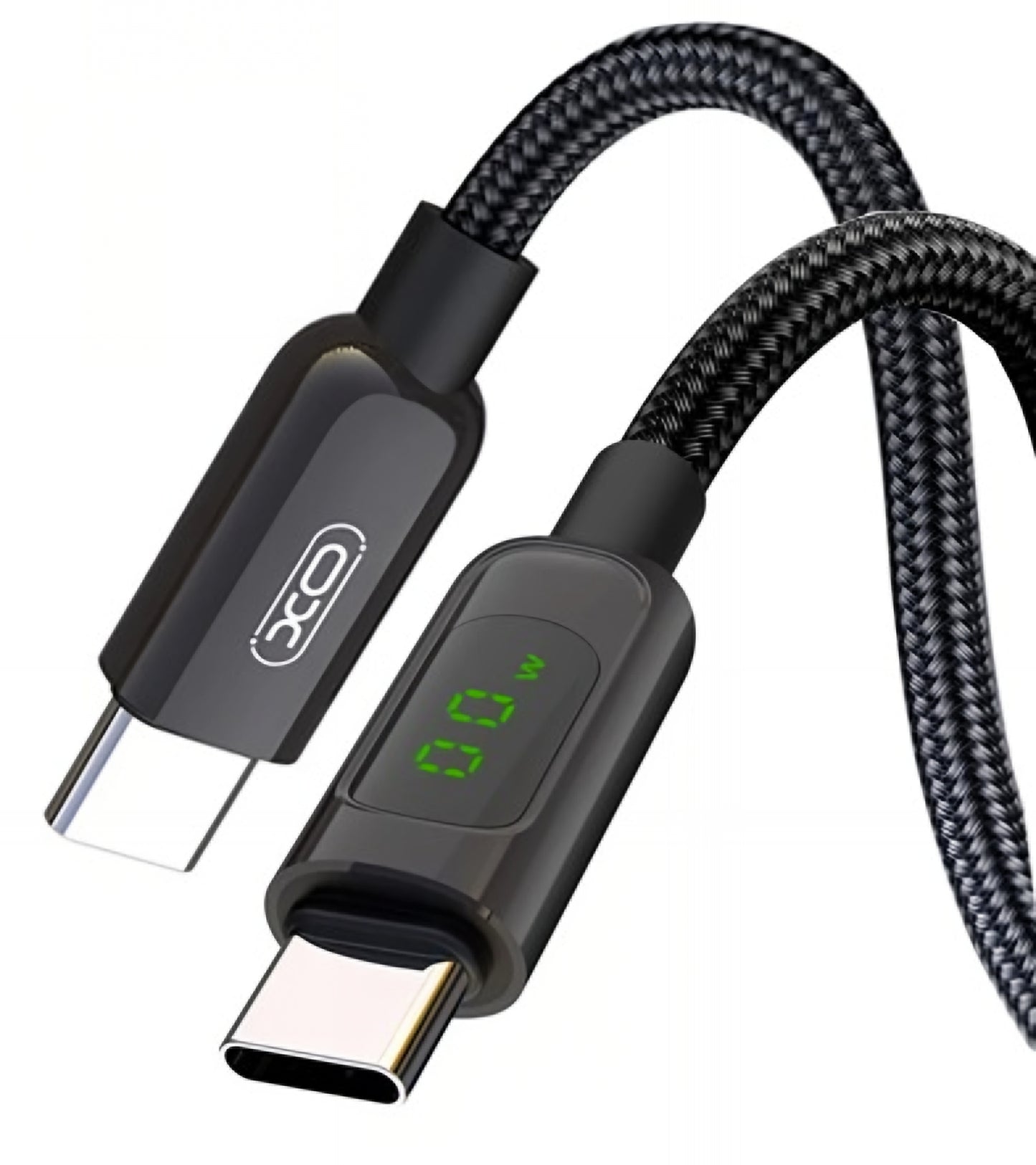 Kabel do danych i ładowania USB-C - USB-C XO Design NB-Q203B Display, 60W, 1m, Czarny