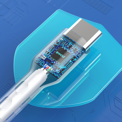 Kabel do danych i ładowania USB-A - USB-C BWOO X172C, 60W, 1m, Biały