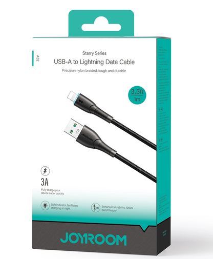 Kabel do transmisji danych i ładowania USB-A – Lightning Joyroom SA32-AL3, 18 W, 1 m, czarny