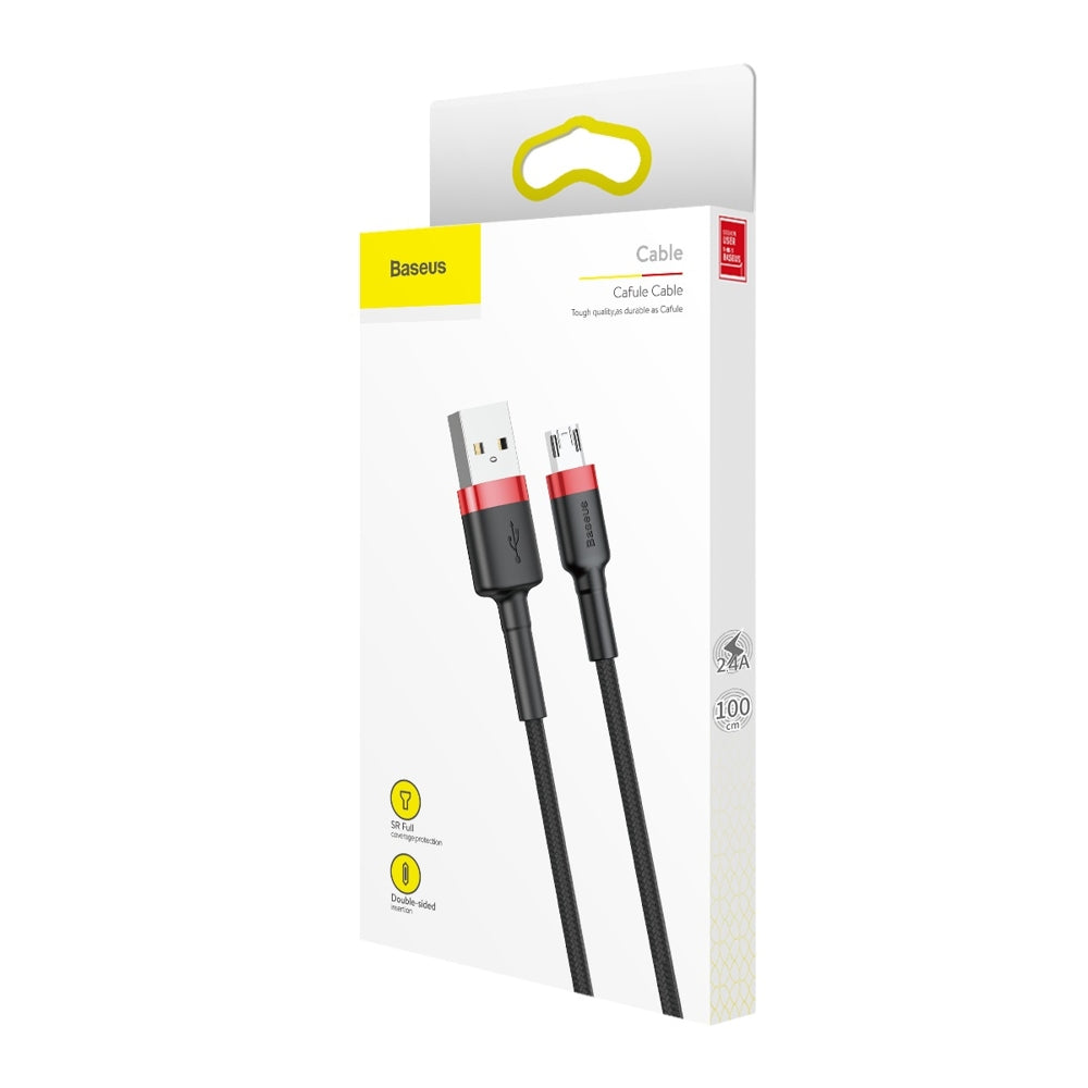 Kabel do transmisji danych i ładowania USB-A - microUSB Baseus Cafule, 18 W, 1 m, czerwony CAMKLF-B91